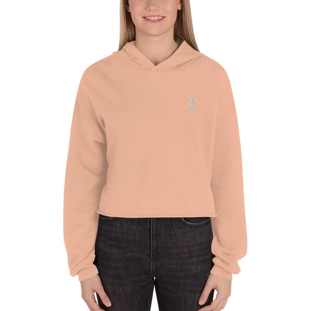 Crop Hoodie White Logo