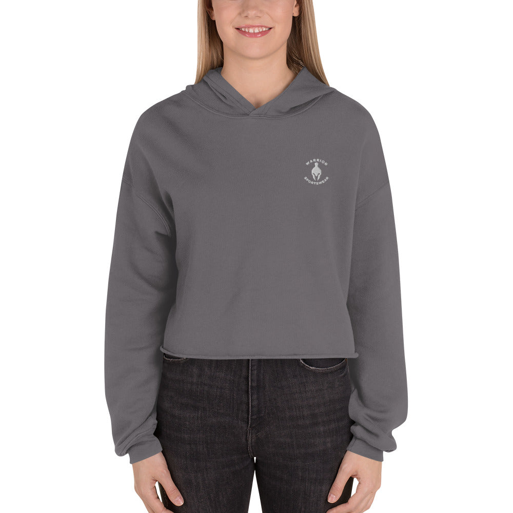 Crop Hoodie White Logo